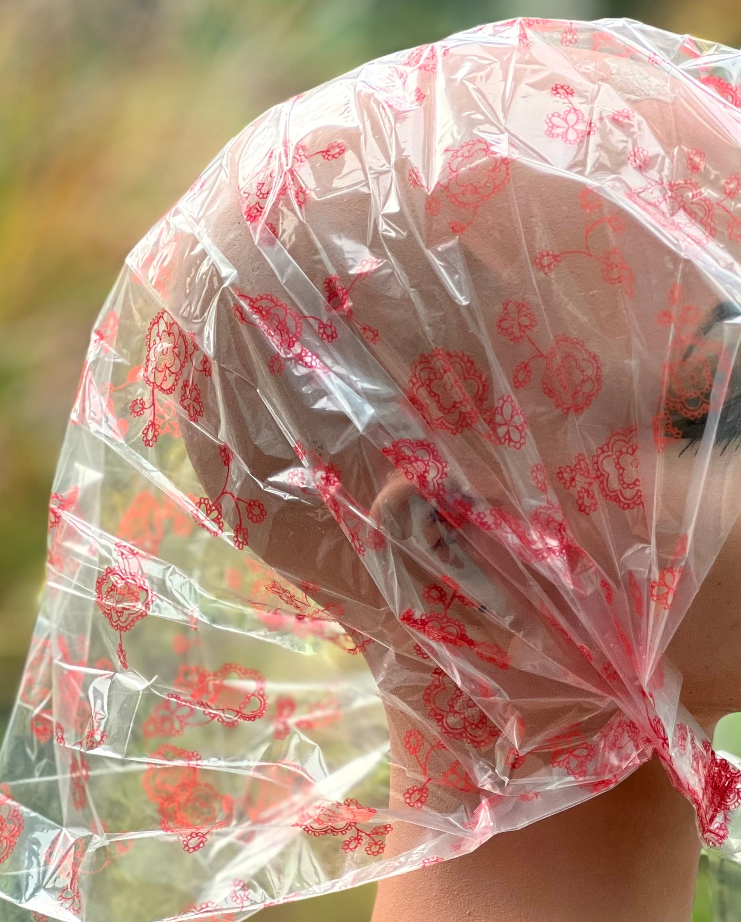 JUMBO SIZE 1950s/60s Rain Bonnet with Snaps.