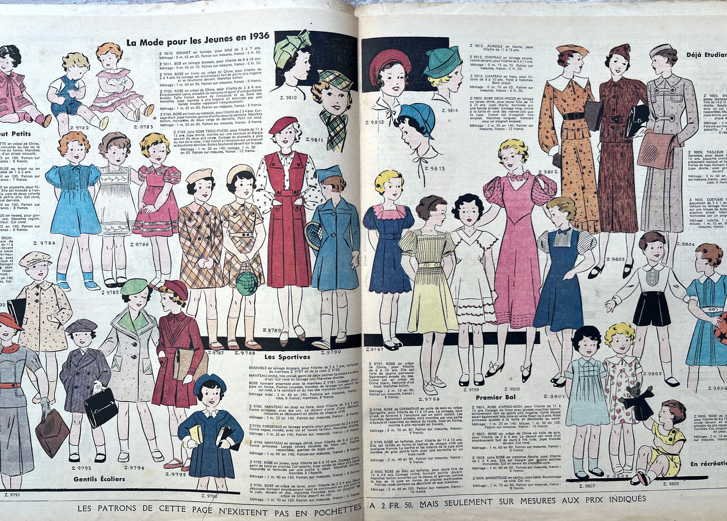 1930s Childrens Clothes in 1st March 1936 French Womens Paper Le Petit Echo de la Mode