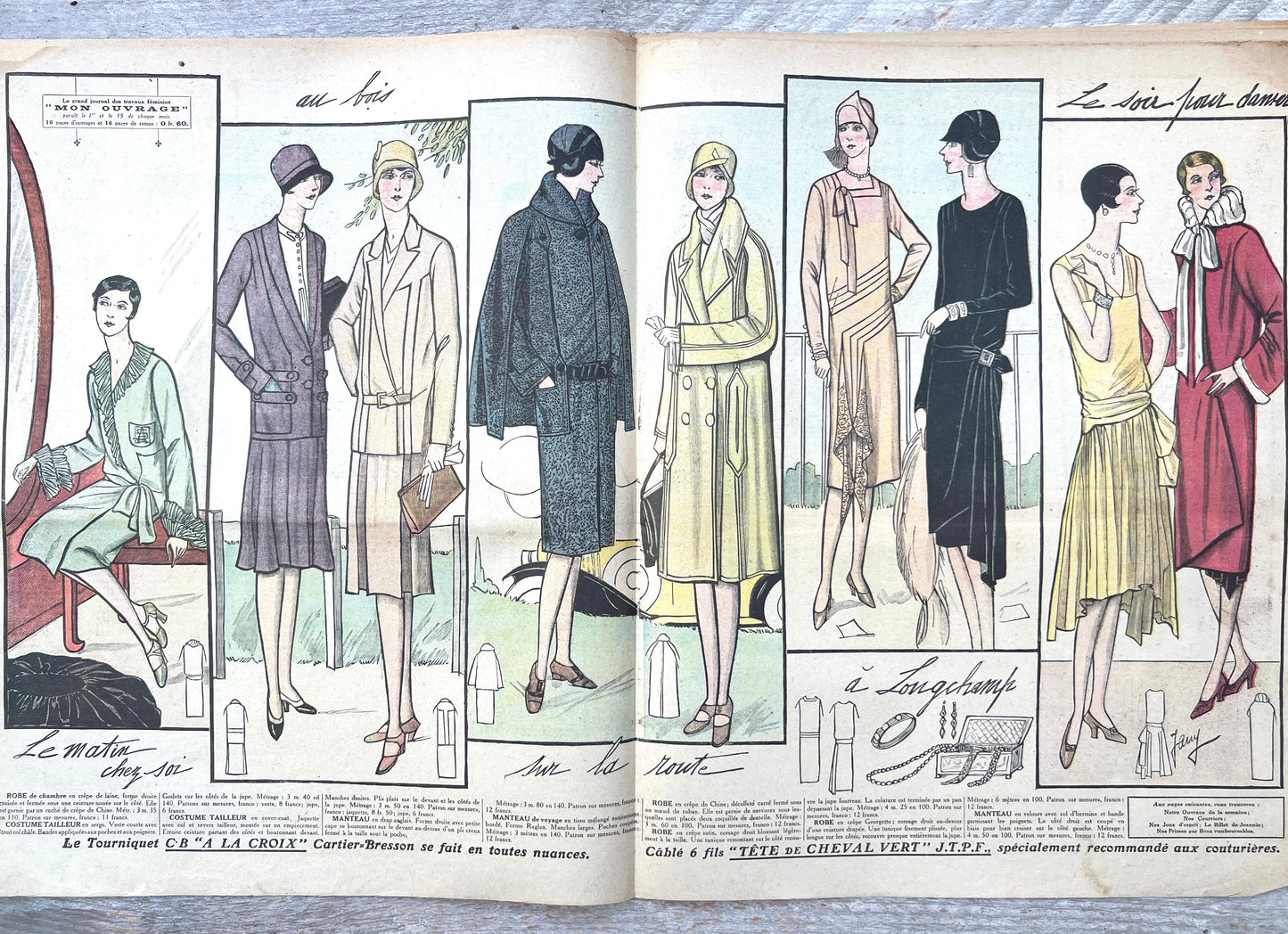 1920s Fashion + Crafts in 11th March 1928 French Womens Paper Le Petit Echo de la Mode