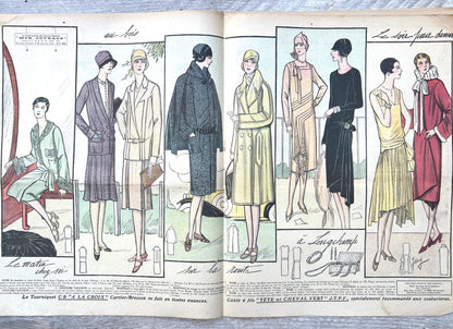 1920s Fashion + Crafts in 11th March 1928 French Womens Paper Le Petit Echo de la Mode