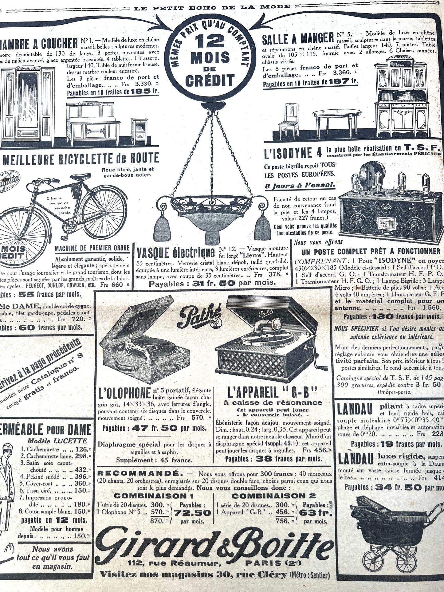 1920s Fashion + Crafts in 11th March 1928 French Womens Paper Le Petit Echo de la Mode