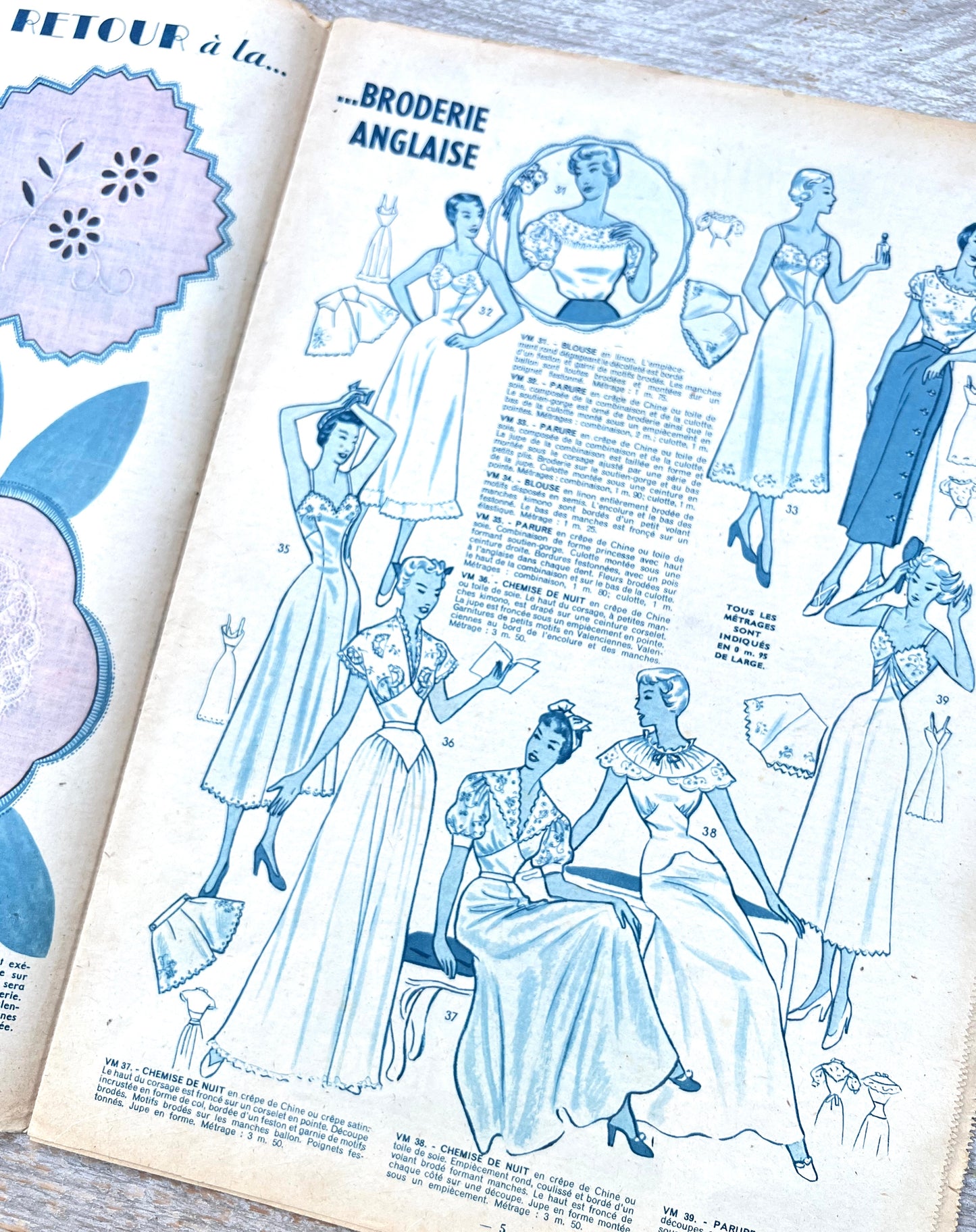 Hiking in The Mountains in 23rd June 1949 in French Fashion Magazine Votre Mode