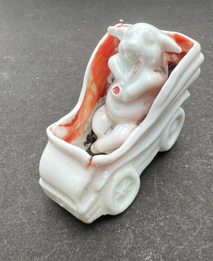 2 Edwardian Ceramic Cars with Pig Passengers...Obviously.