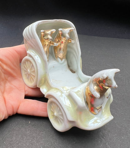 2 Edwardian Ceramic Cars with Pig Passengers...Obviously.
