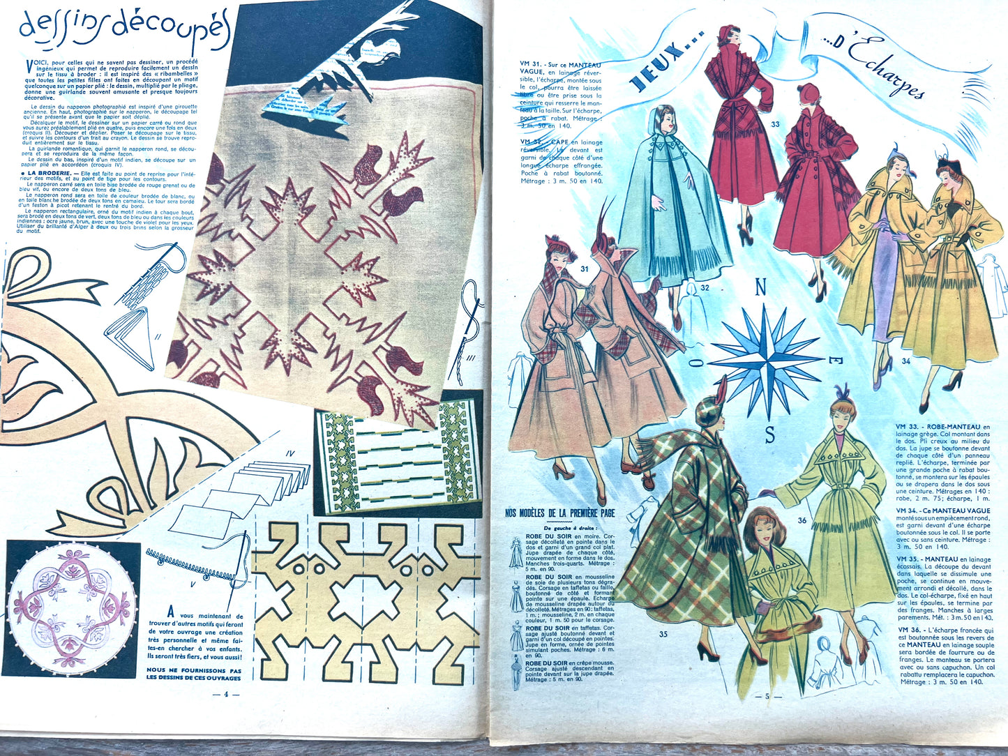 Christmas Presents + Winter Outfits in 8th December 1949 French Fashion Magazine Votre Mode