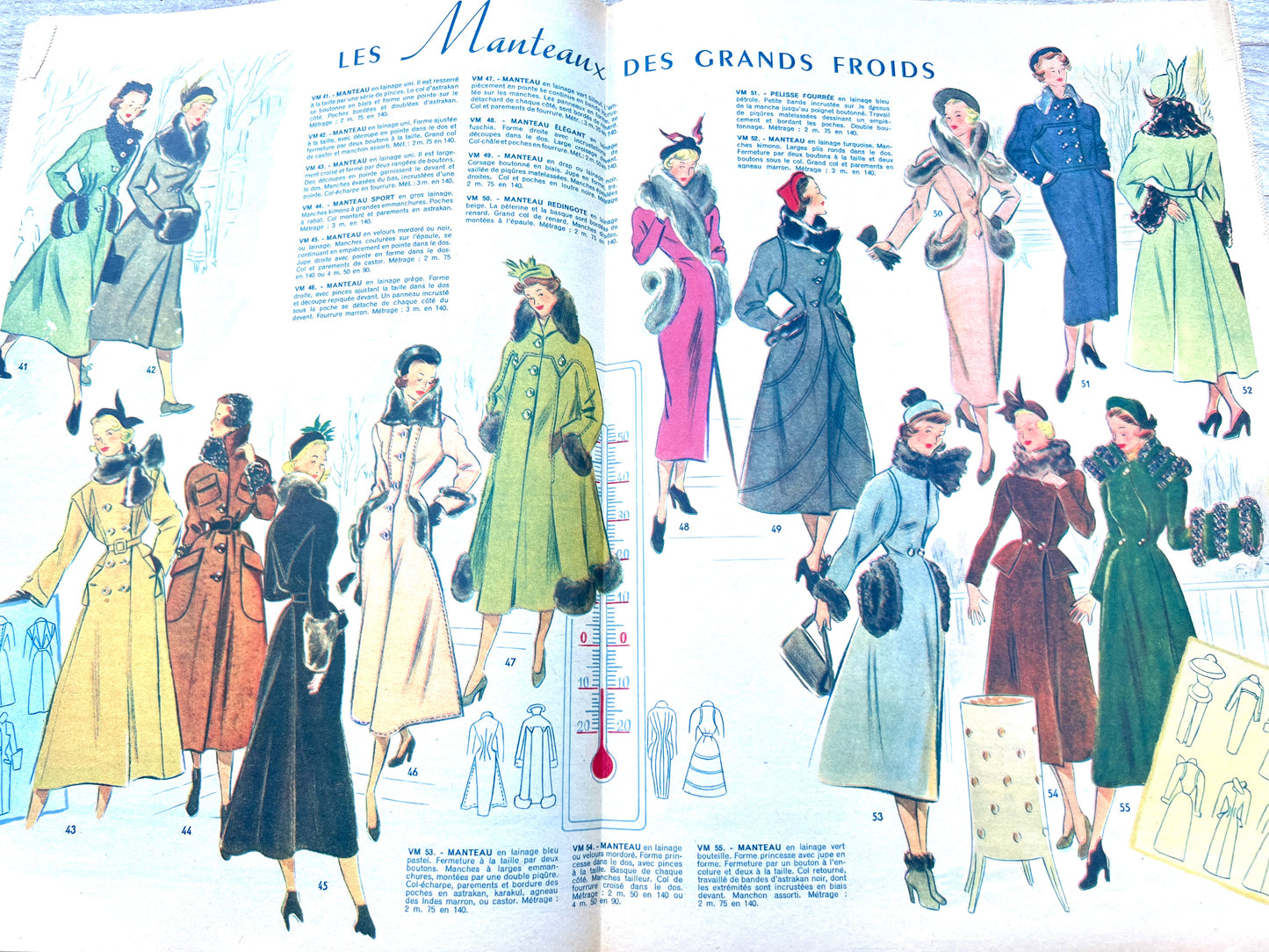 Christmas Presents + Winter Outfits in 8th December 1949 French Fashion Magazine Votre Mode