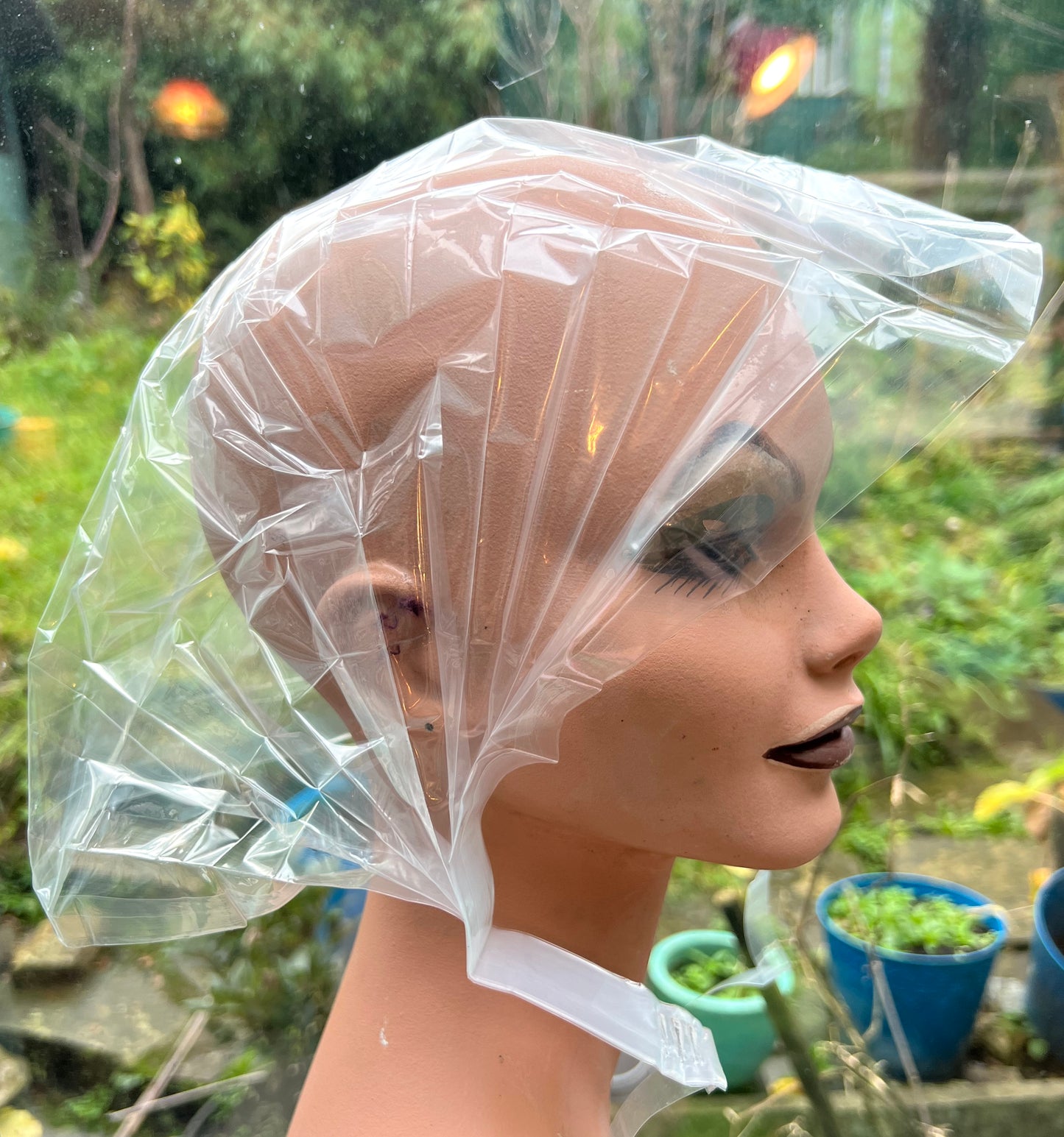 Simple Clear 1950s Rain Hat