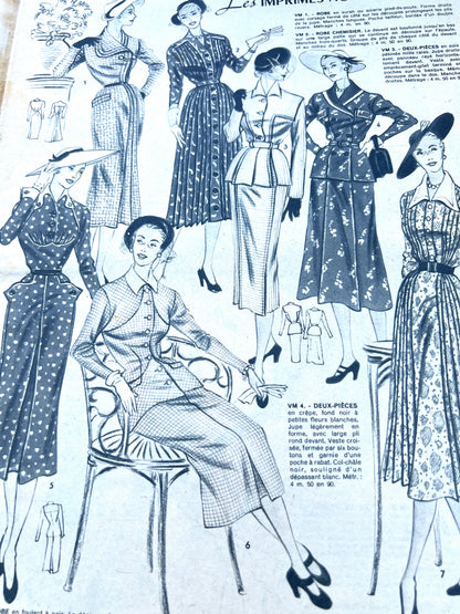 Children Playing and Clothes for Housework in 1st March 1951 French Women's Magazine Votre Mode