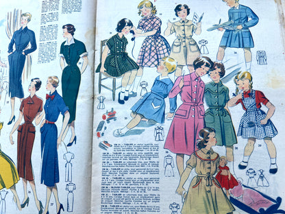 Children Playing and Clothes for Housework in 1st March 1951 French Women's Magazine Votre Mode