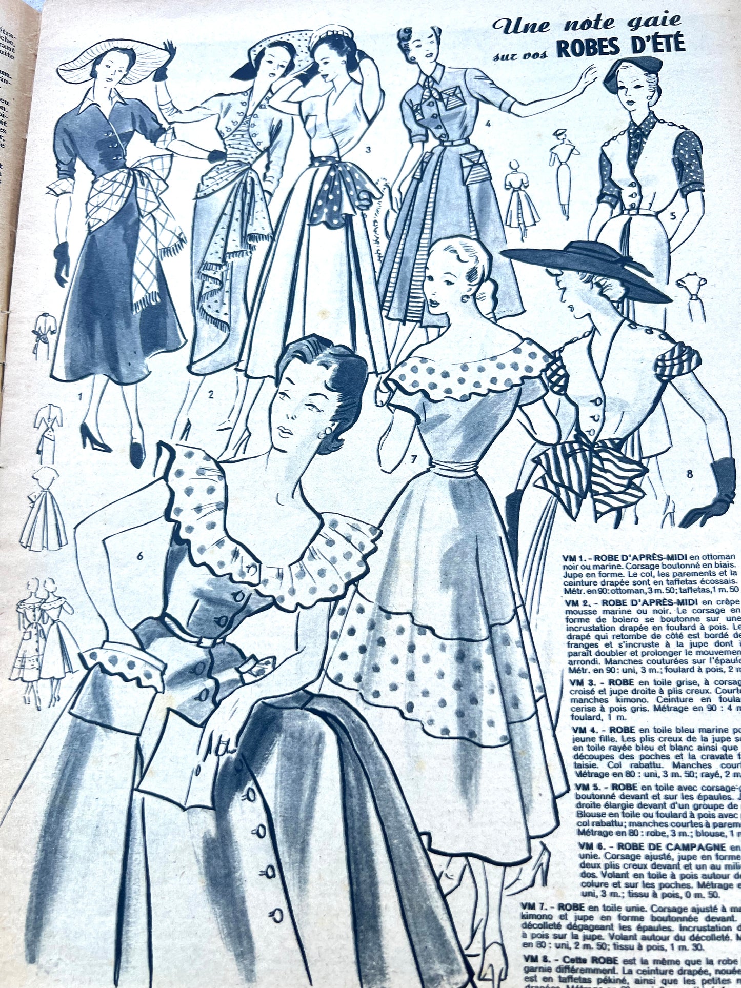 Carefree Days in 9th June 1949 in French Fashion Magazine Votre Mode