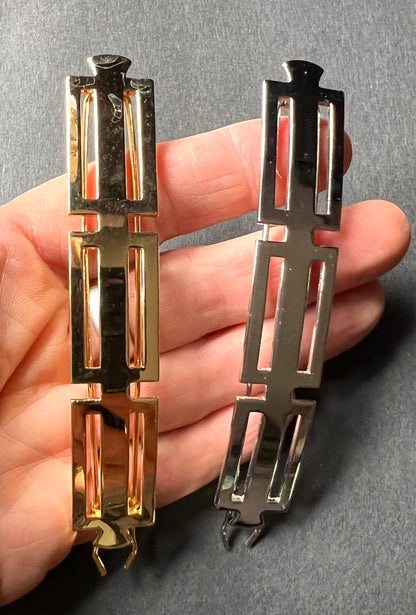 Mid Century Geometric Chrome Effective Hair Clips