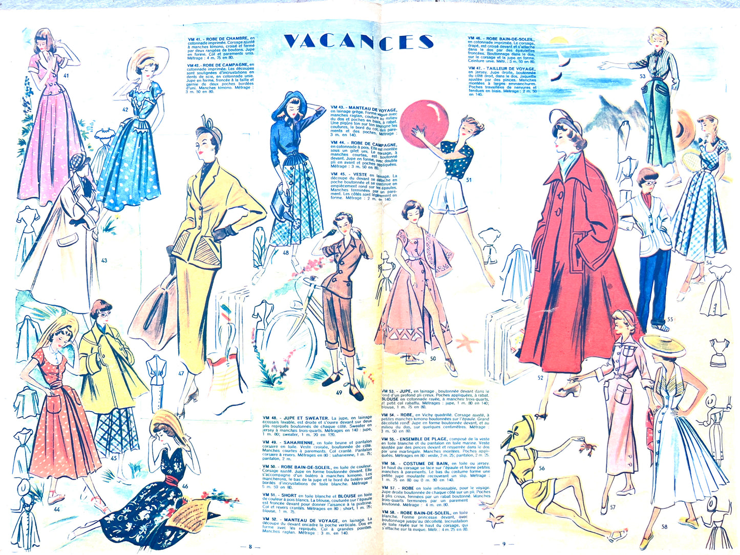Carefree Days in 9th June 1949 in French Fashion Magazine Votre Mode