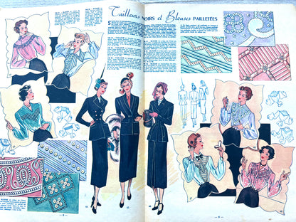 Piano Practice in 27th October 1949 French Fashion Magazine Votre Mode