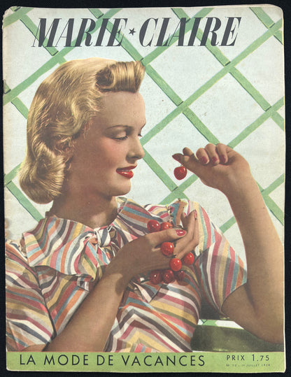 Swimsuits and Beach Wear in the 1930s in July 1938 French MARIE CLAIRE