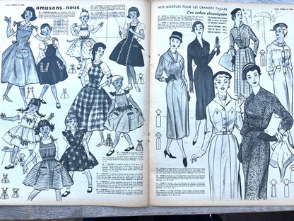 Skirt + Blouse Pattern in  29th August 1957 French Magazine Votre Mode