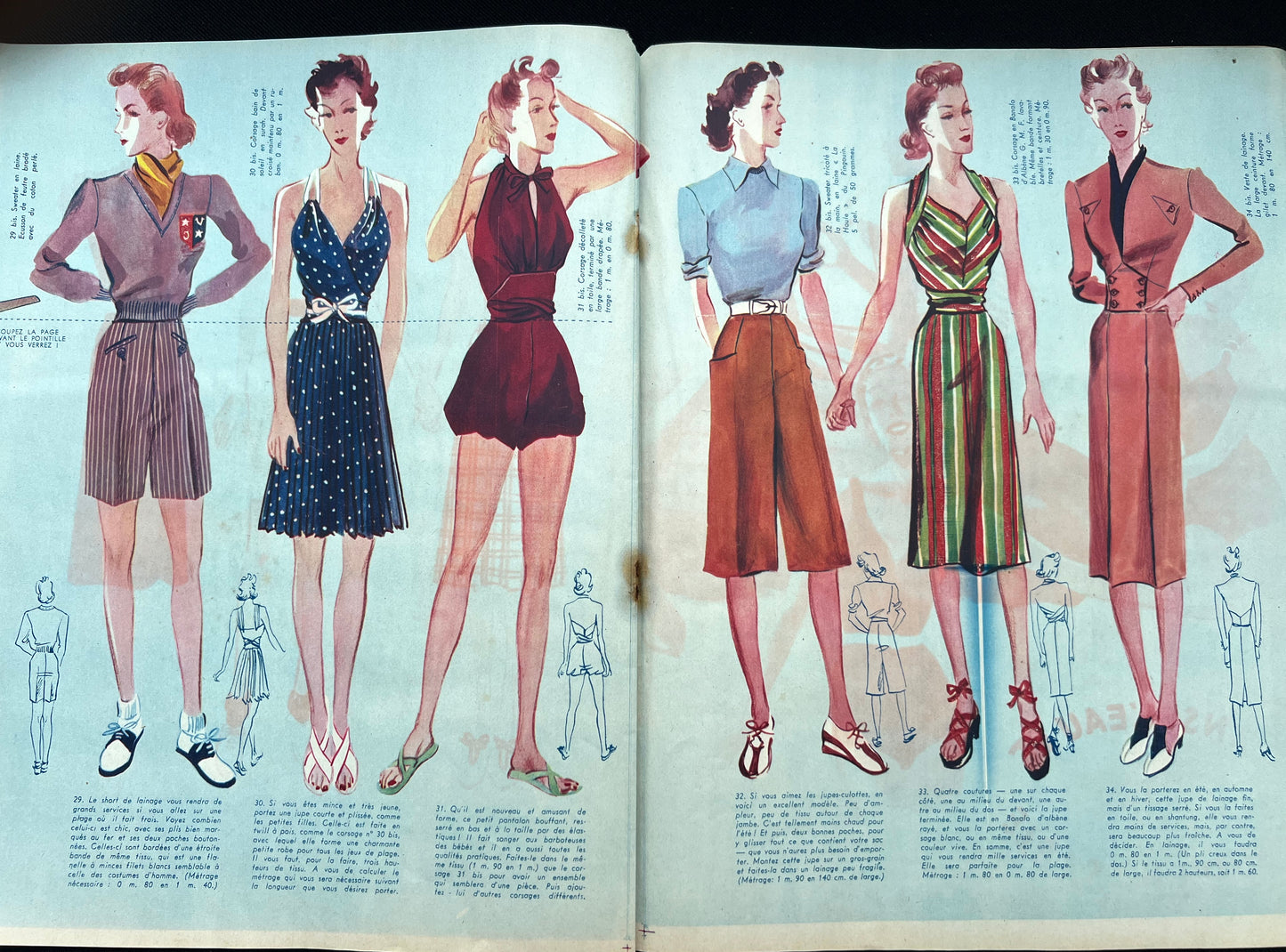 Swimsuits and Beach Wear in the 1930s in July 1938 French MARIE CLAIRE