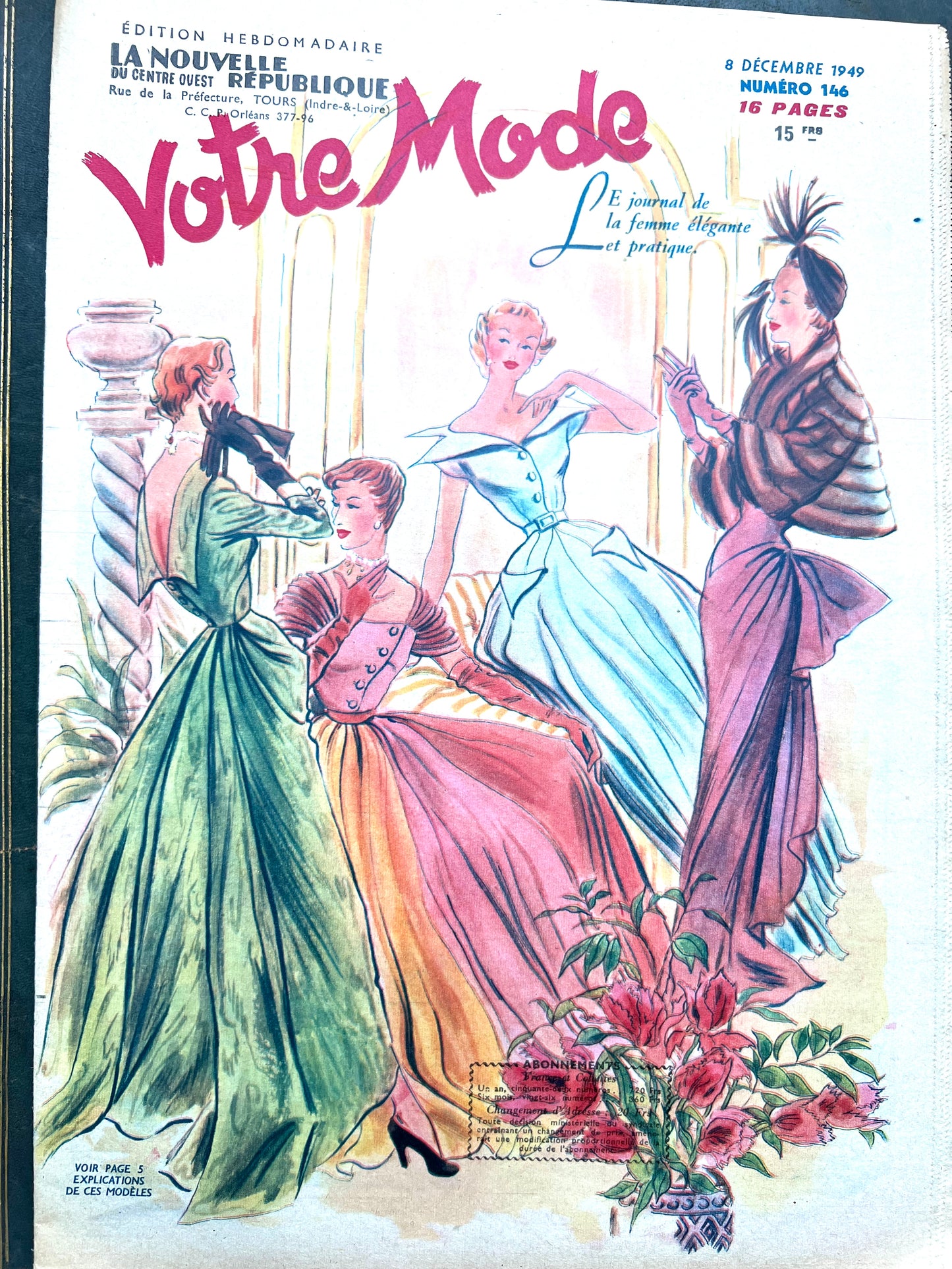 Christmas Presents + Winter Outfits in 8th December 1949 French Fashion Magazine Votre Mode