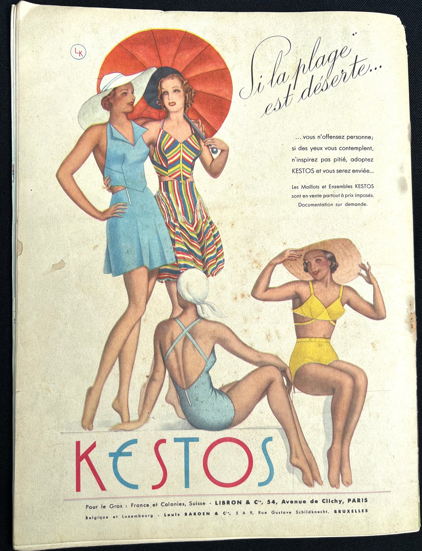 Swimsuits and Beach Wear in the 1930s in July 1938 French MARIE CLAIRE