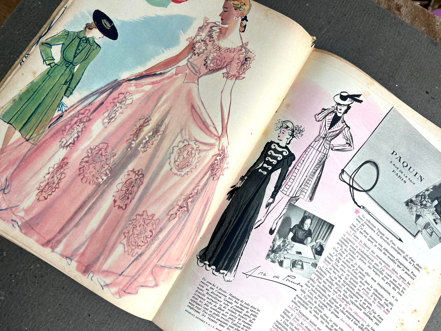The New Designs of the GRANDS COUTURIERS in 3rd March 1939 French MARIE CLAIRE