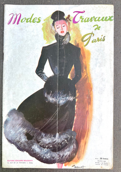November 1947 French Fashion Paper Modes & Travaux