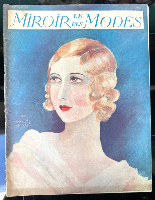 Gorgeous Fashion Illustrations incl. wedding dresses in 1929 French Womens Paper LE MIROIR DES MODES