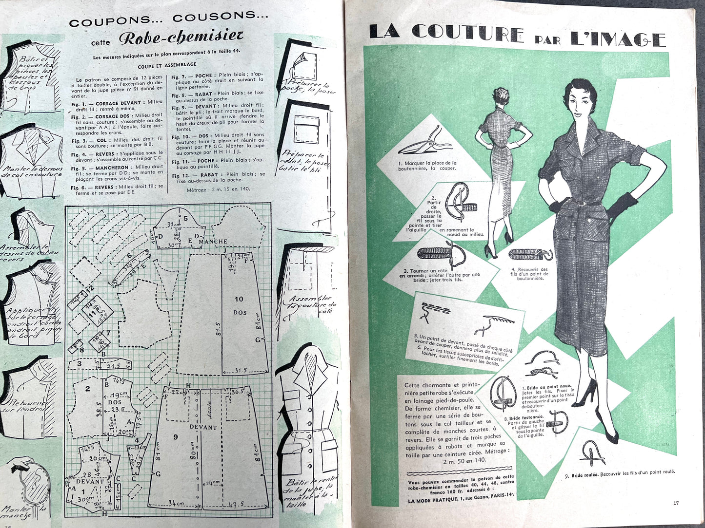 Lots of Lovely Fashion Illustrations in 1st February 1950 La Mode Practique