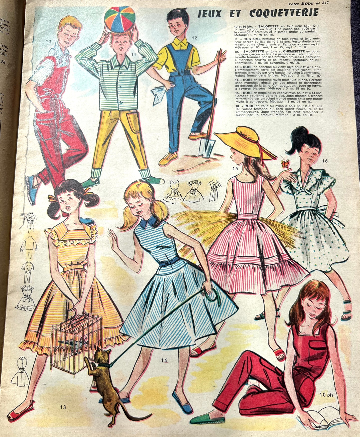 2 Copies of 1957 French Votre Modes incl. Patterns (with loose covers - split spines)