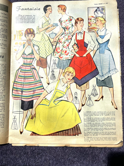 Summer Dress Pattern + Wedding Dresses in 16th August 1956 French Women's Magazine Votre Mode