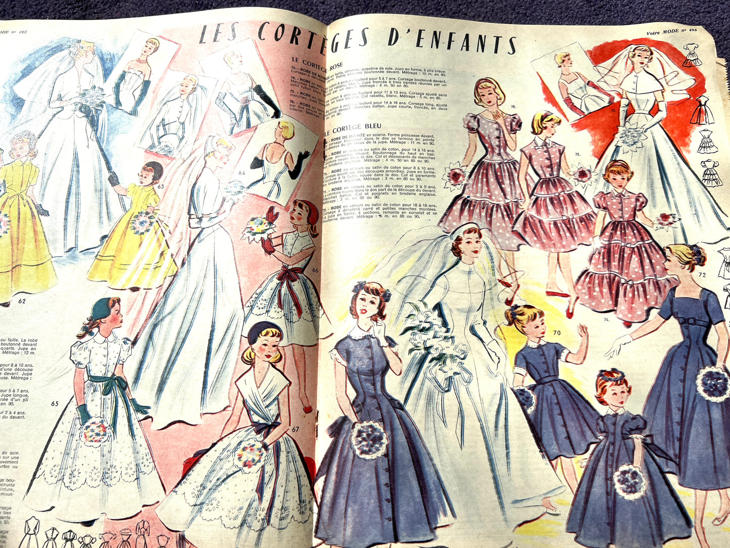Summer Dress Pattern + Wedding Dresses in 16th August 1956 French Women's Magazine Votre Mode