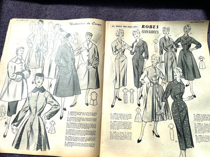 Winter Collections in 13th September 1956 French Women's Magazine Votre Mode with Skirt and Jacket Pattern