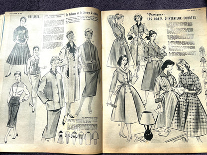 Winter Collections in 13th September 1956 French Women's Magazine Votre Mode with Skirt and Jacket Pattern