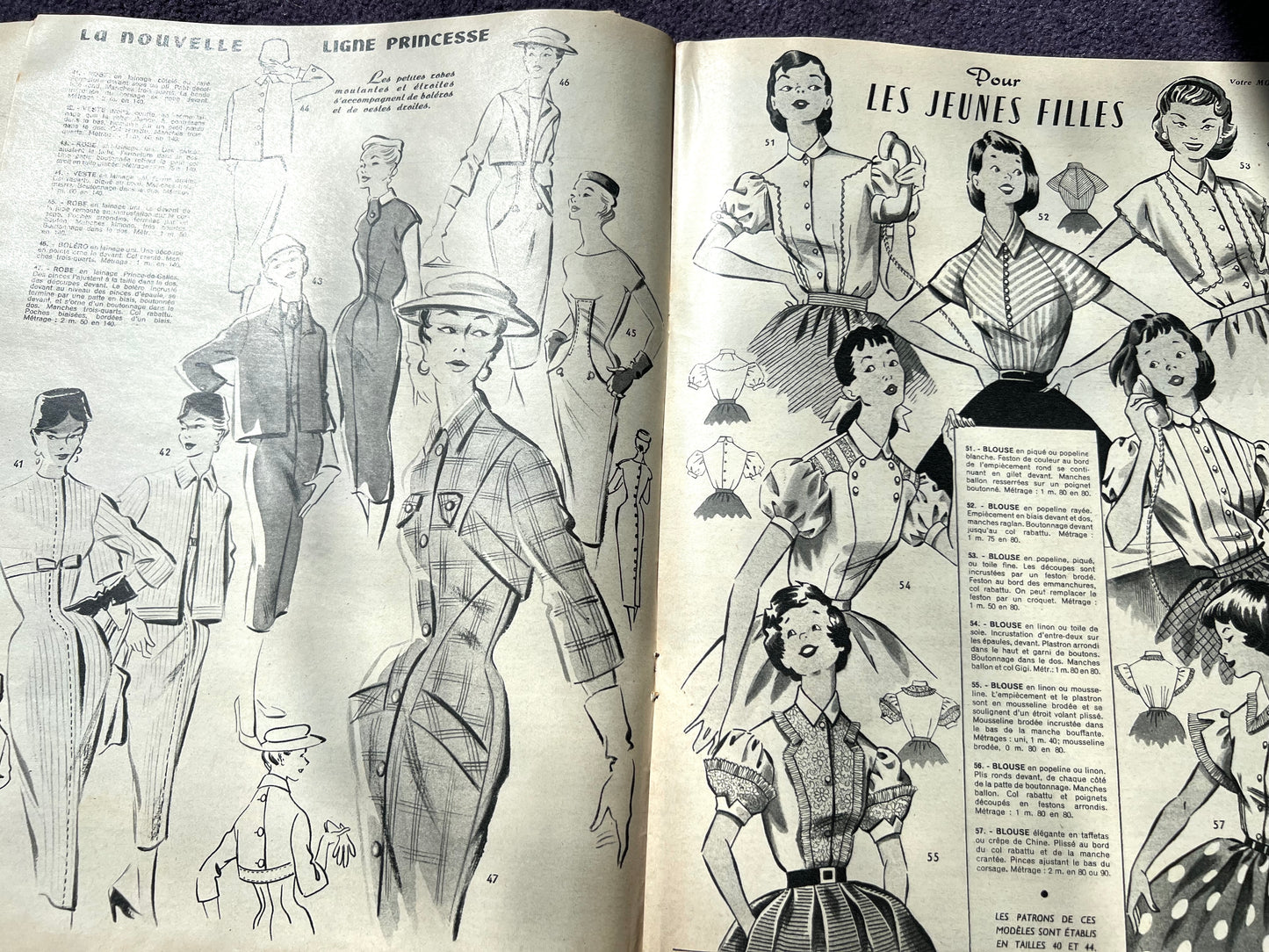 29th March 1956 French Women's Magazine Votre Mode with Dress Pattern