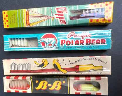 3 Vintage Toothbrushes in Excellent Boxes