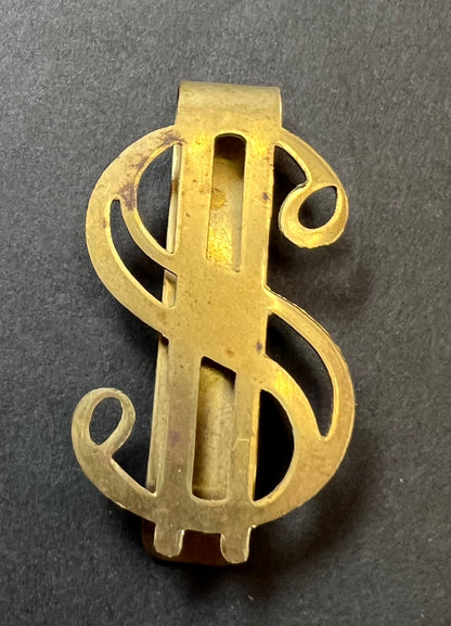 1970s Brass $ Money Clip