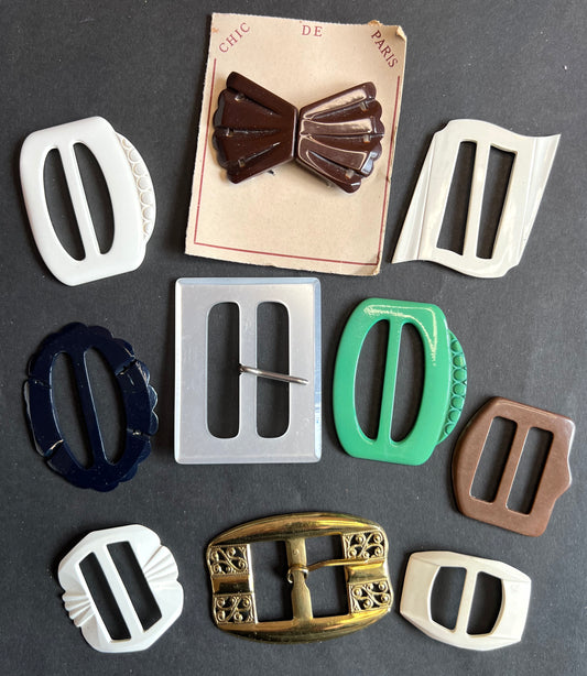 10 Buckles from the 1940s/50s Most a Bit Marked (7)