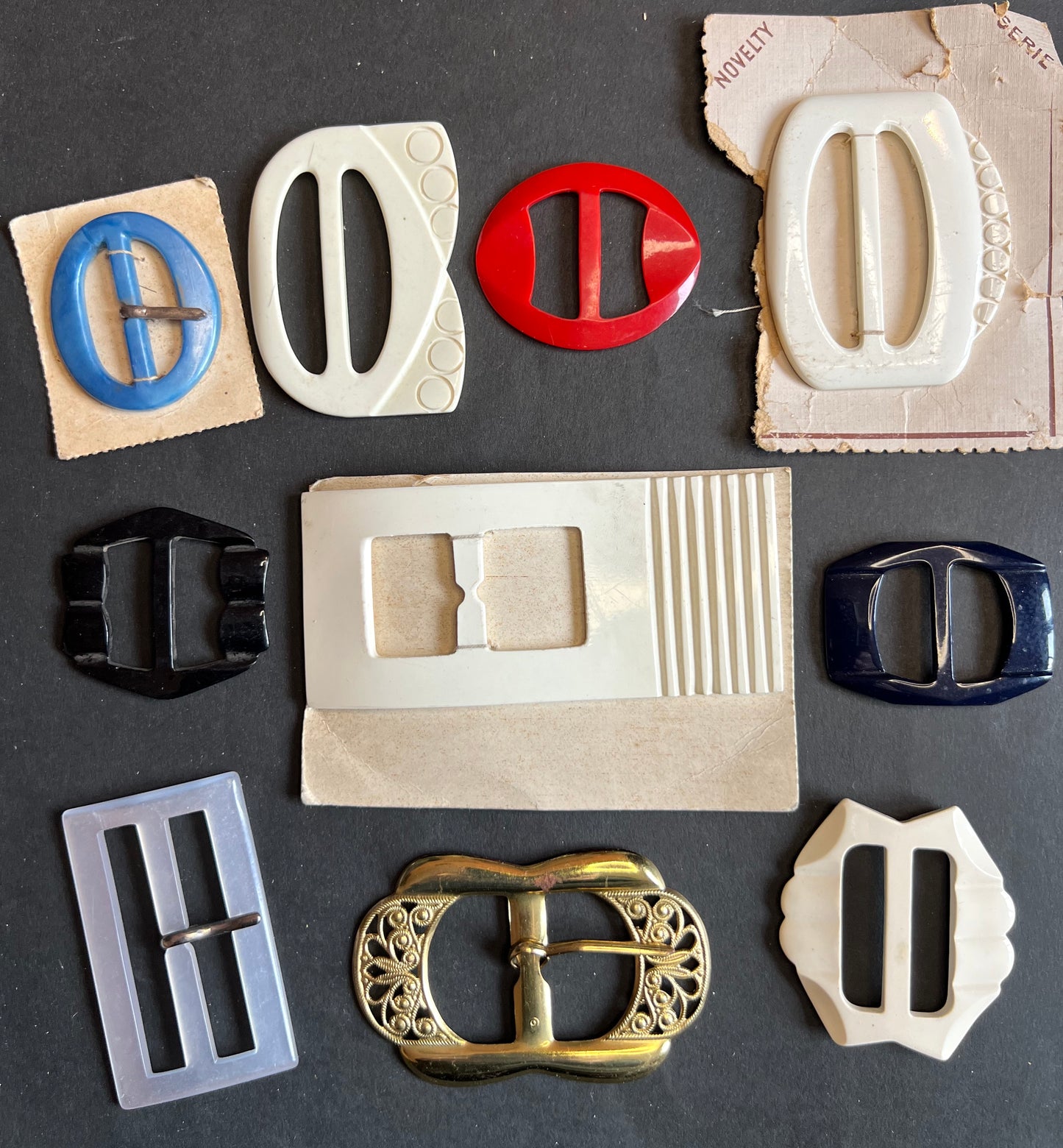 10 Buckles from the 1940s/50s Most a Bit Marked (8)