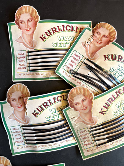 8 x 1920s Display Cards of 11.5cm KURLICLIP WAVE SETTERS