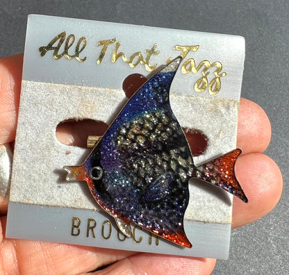 Wonderfully Shimmery 1980s Enamel Fish Brooches