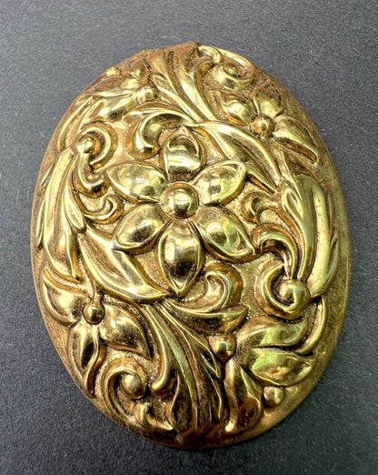 Big Gold Floral Vintage Scarf Clip