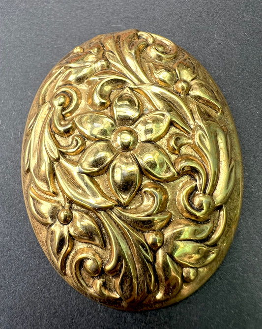 Big Gold Floral Vintage Scarf Clip