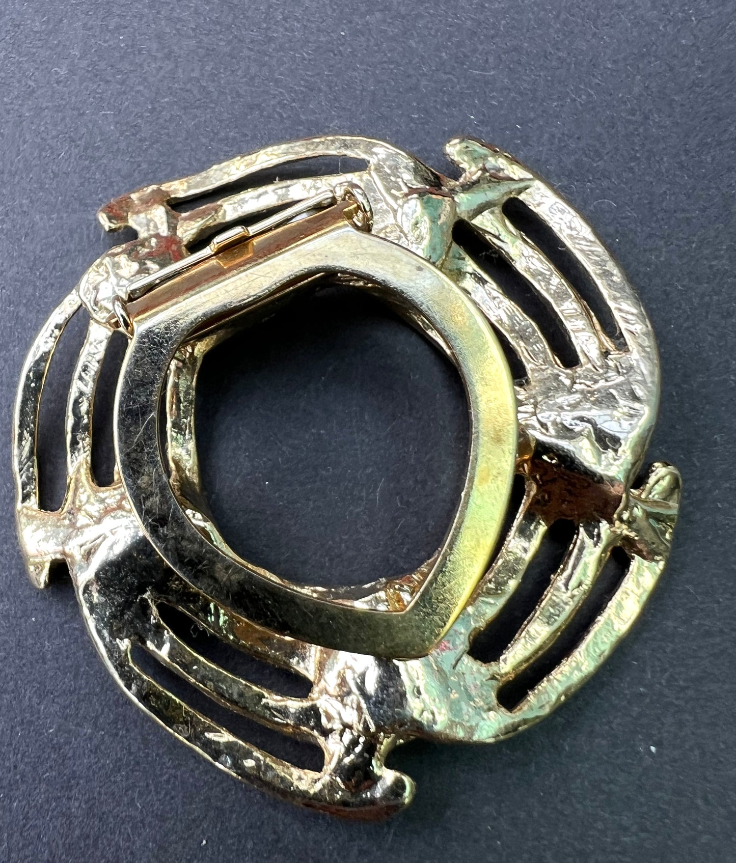 Golden Swirl Mid Century Scarf Clip