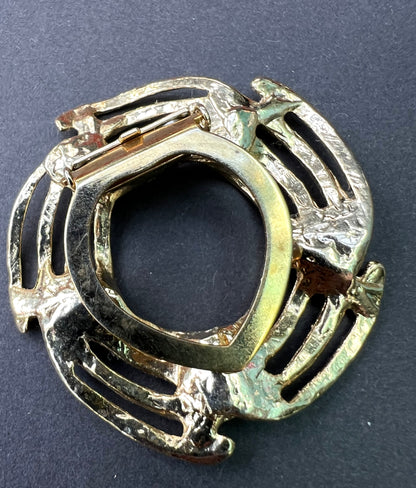 Golden Swirl Mid Century Scarf Clip