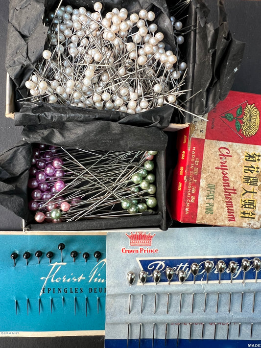 5 Boxes and Sheets of Vintage Pins