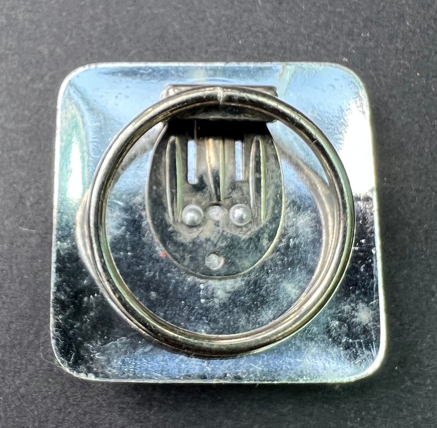 1960s Square Butterfly on Flower Scarf Clip