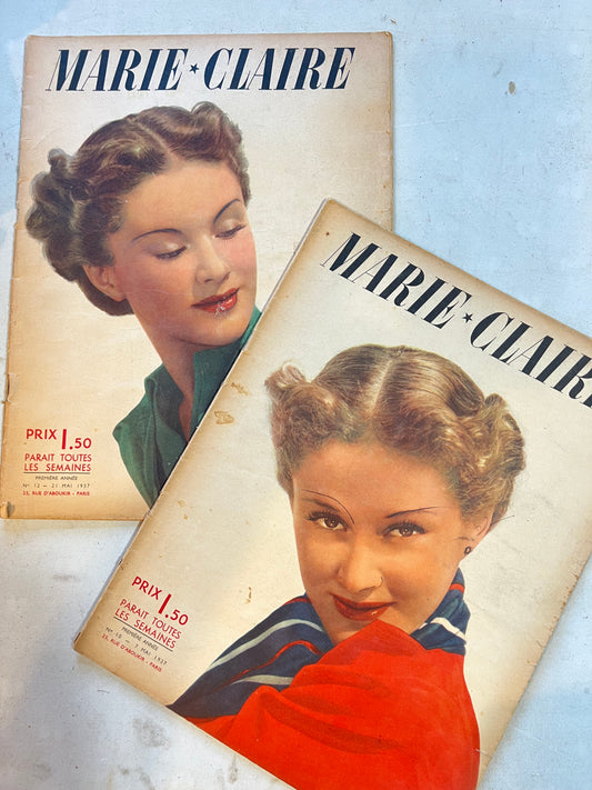 2 x 1937 French Marie Claire