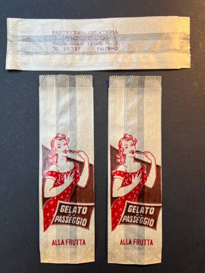 Alluring 1940s Sicilian Ice Lolly Wrapper "Gelato Da Passeggio"