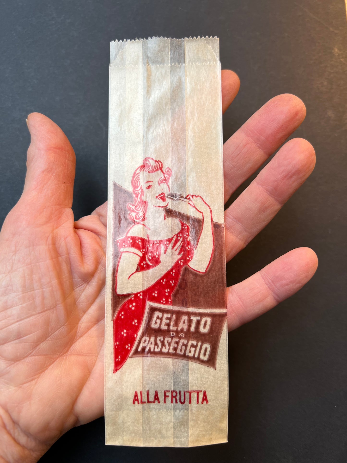 Alluring 1940s Sicilian Ice Lolly Wrapper "Gelato Da Passeggio"