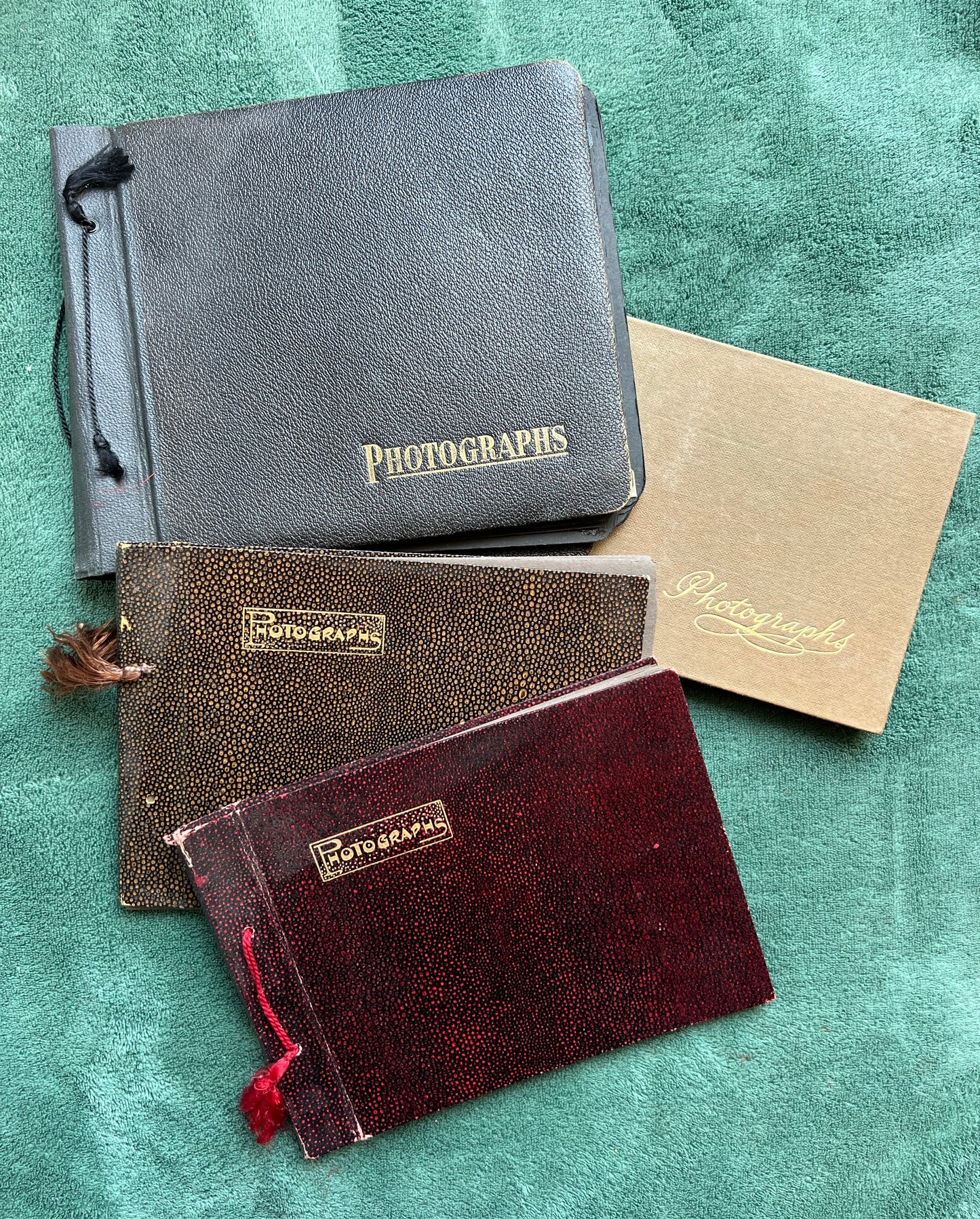 4 Empty, but previously used,  1940s Photograph Albums