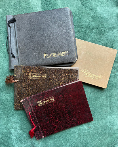 4 Empty, but previously used,  1940s Photograph Albums