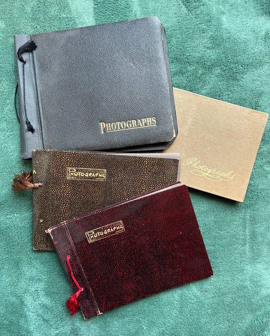 4 Empty, but previously used,  1940s Photograph Albums